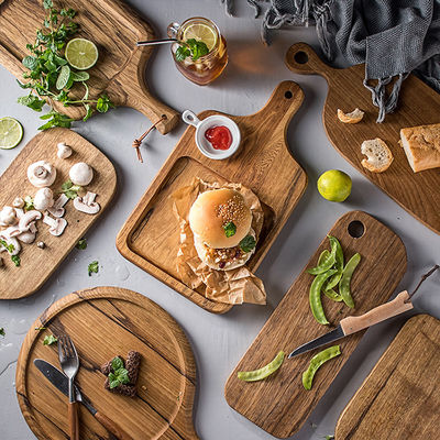 Δικαιούμενο Custom Size Black Walnut ξύλινο πίνακα ψωμιού για φρούτα και σερβίρισμα 40x23cm