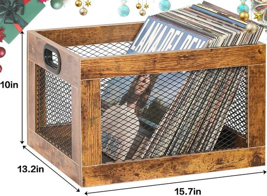 Ξύλινος κάτοχος δίσκων για αποθήκευση Κλασικός κύβος οργανωτής δίσκων Αποθήκευση ως αίτημα σας