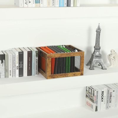 Ξύλινος κάτοχος δίσκων για αποθήκευση Κλασικός κύβος οργανωτής δίσκων Αποθήκευση ως αίτημα σας