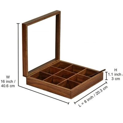 Αρθρογώνιο ξύλινο κουτί μπαχαρικών με φανταχτερή αρχαία φινίρισμα και προσαρμοσμένο μέγεθος