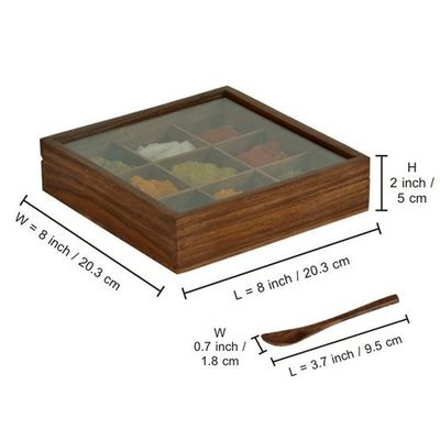 Αρθρογώνιο ξύλινο κουτί μπαχαρικών με φανταχτερή αρχαία φινίρισμα και προσαρμοσμένο μέγεθος