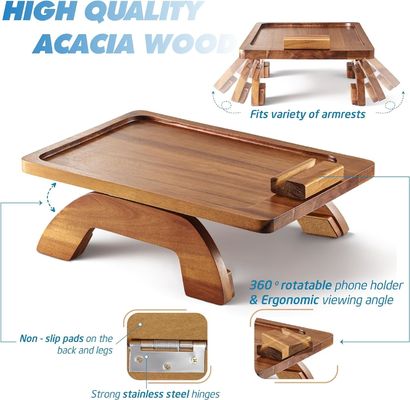 Μεγάλη ποσότητα μπαμπού τραπέζι τραπέζι βραχίονα αναδιπλούμενο κλιπ για καναπέ στέκεται τύπου Custom