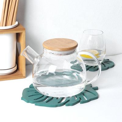 Ακανόνιστος σχεδιασμός μόδας Περιβαλλοντικό ξύλο MDF Cup Coasters Green Leaf Cactus Cup Mat Decoration Mat