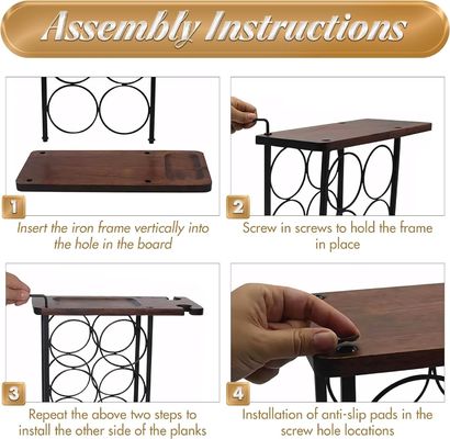 Στάσιμος τύπος Κρατητής κρασιού με ξύλινο δίσκο και οργάνωση