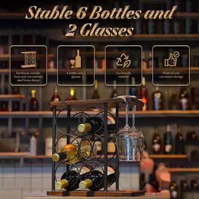 Στάσιμος τύπος Κρατητής κρασιού με ξύλινο δίσκο και οργάνωση