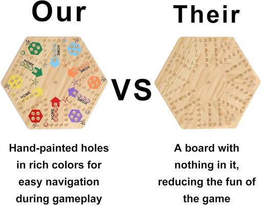 Μεγάλη ποσότητα Σκληρή βελανιδιά διπλής όψης μάρμαρα ξύλινο παιχνίδι σανίδας με προσαρμοσμένο λογότυπο