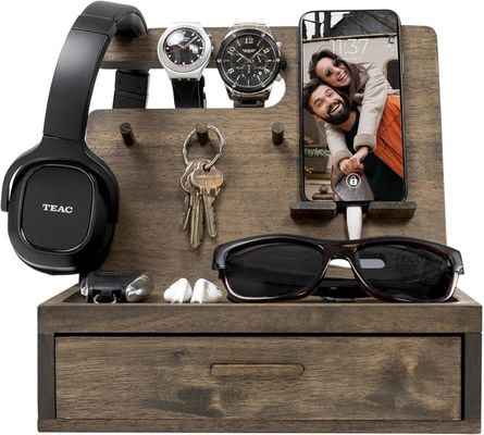 Διπλό επιπέδου οργανωτής τραπεζιού δίπλα στο κρεβάτι για την αποθήκευση μεγάλων ποσοτήτων εξαρτημάτων κινητών τηλεφώνων