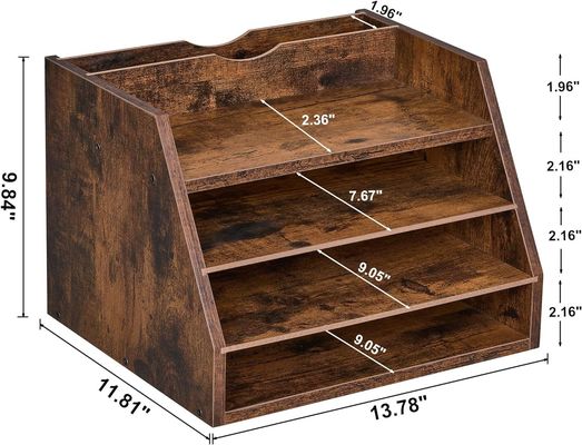 Ρυθμίσιμα ράφια ξύλινο οργανωτή αρχείων ράφι για εξοικονόμηση χώρου και οργάνωση