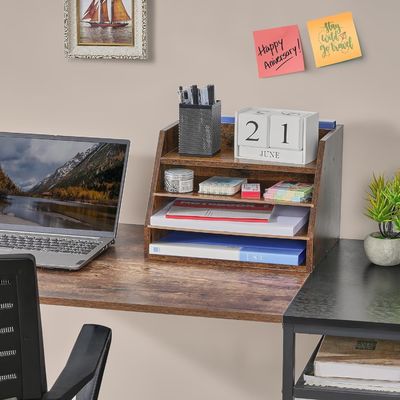 Ρυθμίσιμα ράφια ξύλινο οργανωτή αρχείων ράφι για εξοικονόμηση χώρου και οργάνωση