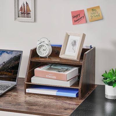 Ρυθμίσιμα ράφια ξύλινο οργανωτή αρχείων ράφι για εξοικονόμηση χώρου και οργάνωση