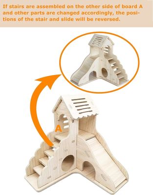 Κλίμακα αναρρίχησης και γλιστρική ξύλινη καλύβα για άλλα μικρά ζώα