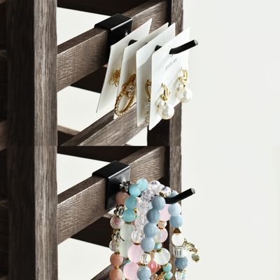 Απομακρυστά μεταλλικά αγκάθια ξύλινα κοσμήματα ράφι για οθόνες καρτών για σκουλαρίκια