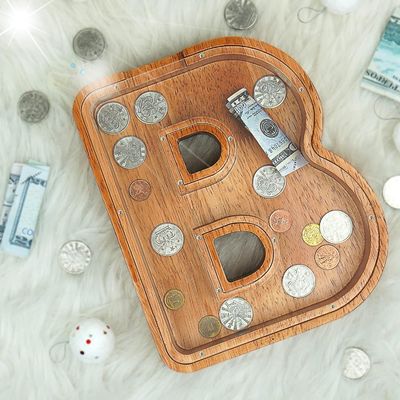 Ακρυλικό γράμμα ξύλινο Αλφαβήτο Κουτί μετρητών Εκτύπωση καμένο Μεγάλο γράμμα Χοιροθηκών για παιδιά