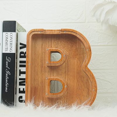 Ακρυλικό γράμμα ξύλινο Αλφαβήτο Κουτί μετρητών Εκτύπωση καμένο Μεγάλο γράμμα Χοιροθηκών για παιδιά