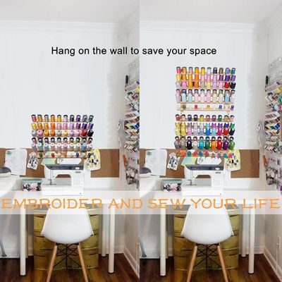 Ξύλινο ράφι νήματος για την οργάνωση κεντήματος και ραπτικής νήματος στο καθιστικό