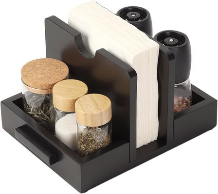 2024 Σχεδιασμός αμερικανικού στυλ ξύλινο κάλυμμα χαρτοπετσέτας για τραπέζι για την αποθήκευση αλάτι και πιπέρι Shakers