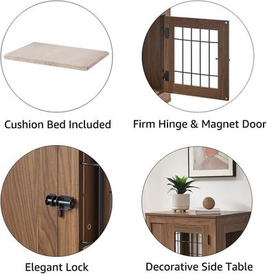 Ξύλινο έπιπλο Στυλ Κλουβί σκύλου Σύγχρονο διακοσμητικό προσαρμοσμένο σπίτι κατοικίδιων ζώων Πλαίσιο τραπέζι νυχτερινό τραπέζι