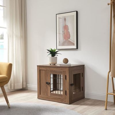 Ξύλινο έπιπλο Στυλ Κλουβί σκύλου Σύγχρονο διακοσμητικό προσαρμοσμένο σπίτι κατοικίδιων ζώων Πλαίσιο τραπέζι νυχτερινό τραπέζι