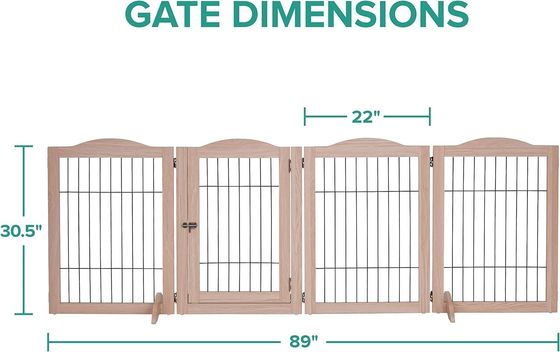 Βιώσιμη ξύλινη πύλη σκύλου με walk through door υψηλή ποσότητα και αναδιπλούμενο σχεδιασμό