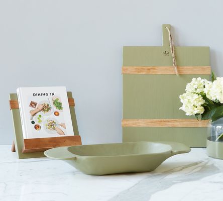 Χειροποίητο ανακυκλωμένο ξύλο Κρατήρες βιβλίων μαγειρικής Πυρσίδες και βελανιδίες για την οργάνωση της κουζίνας