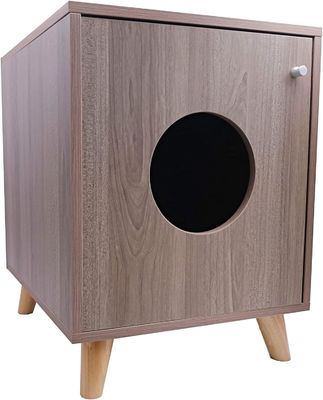 Κρυμμένο κουτί σκουπιδιών για γάτες Νυχτερινό έπιπλο με προσαρμοσμένο κλείσιμο κουμπιών ξύλινο τραπέζι