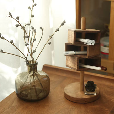 Οκτάγωνος οργανωτής γραφείου NBeech ξύλο μαύρο καρύδι για και ευπροσάρμοστη οργάνωση γραφείου