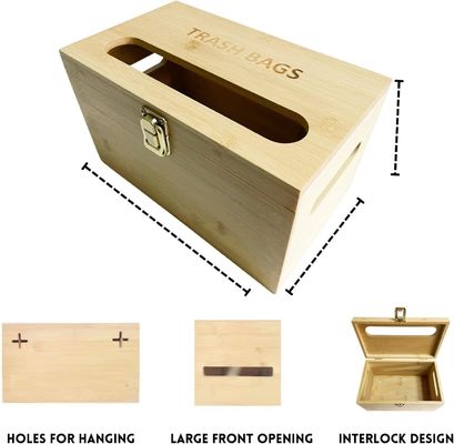 Κατανομή Μη αναδιπλούμενο ράφιο Διανεμητήρας σακουλών από μπαμπού για σακούλες σκουπιδιών