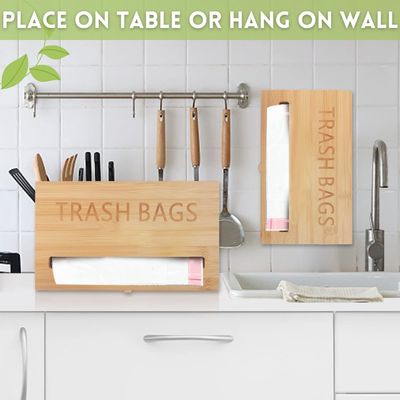 Κατανομή Μη αναδιπλούμενο ράφιο Διανεμητήρας σακουλών από μπαμπού για σακούλες σκουπιδιών