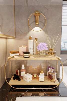 Κρεβάτι μπάνιου ξύλινο δίσκο μαγαζί οργανωτής countertop για αποθήκευση μακιγιάζ αρώματα