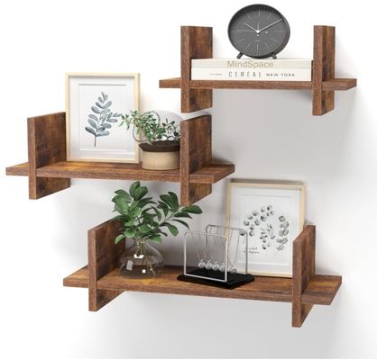 Χρησιμοποιήστε αποτελεσματικά το χώρο με το 202408 Σετ 3 ξύλινα πλωτά ράφια τοιχοειδείς ράφια
