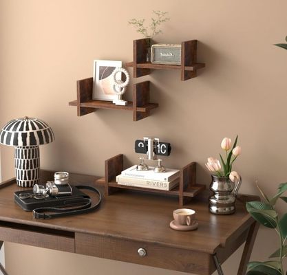 Χρησιμοποιήστε αποτελεσματικά το χώρο με το 202408 Σετ 3 ξύλινα πλωτά ράφια τοιχοειδείς ράφια