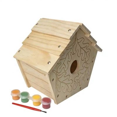 Προσαρμοσμένο λογότυπο Αποδεκτό ξύλινο τροφοδοτικό πουλιών για τη διατροφή άγριων πτηνών σε διακοσμητική μπογιά