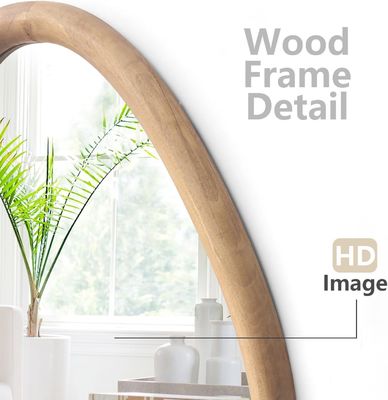 Μοναδικό βερνικωμένο ξύλινο στρογγυλό καθρέφτη αγροκτήματος για σύγχρονο σαλόνι και μπάνιο