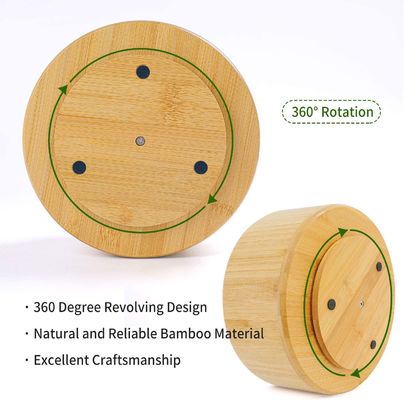 Προσαρμοσμένο λογότυπο Αποδεκτό Μπαμπού περιστρεφόμενο οργανωτή γραφείου για αποθηκευτικό κάδο γραφείου