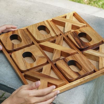 Παιδικά ξύλινα Tic-Tac-Toe XO παρτίδες σκακιού Custom Tictactoe για διασκέδαση και μάθηση