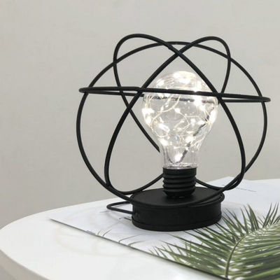 Δωρεάν δείγμα Χρέωση Προσαρμοσμένο λογότυπο Μεταλλικό σύρμα LED φανάρι επιτραπέζιο φως με γυάλινο σωλήνα και λαμπτήρα LED