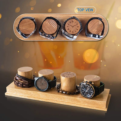 Προσαρμοσμένο λογότυπο Αποδεκτό Σκληρό βελανιδιά ξύλινο ρολόι για ρουστίκ στυλ