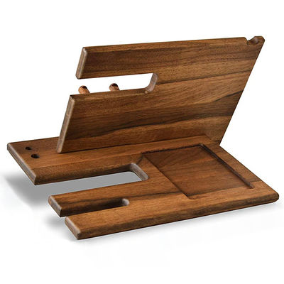 Χειροποίητο φυσικό ξύλο καρυδιού τηλεφωνικό σταθμό αγκυροβόλησης Κλειδιά Κρεμάστρες Κρατητή πορτοφολιού Κράτη ρολόι Οργανωτής