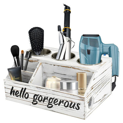 Ραστικο στυλ σχεδιασμού τοίχος Mount Hair Styling φροντίδα εργαλείο οργανωτή με εξατομικευμένο λογότυπο