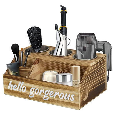 Ραστικο στυλ σχεδιασμού τοίχος Mount Hair Styling φροντίδα εργαλείο οργανωτή με εξατομικευμένο λογότυπο