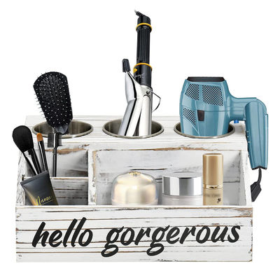 Ραστικο στυλ σχεδιασμού τοίχος Mount Hair Styling φροντίδα εργαλείο οργανωτή με εξατομικευμένο λογότυπο