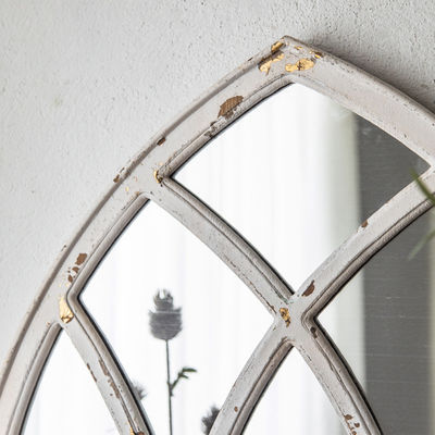 Φυσικό στυλ ξύλινο κάστρο καθρέφτη διακοσμητικό με ράφι αποθήκευσης λευκό ή προσαρμοσμένο χρώμα