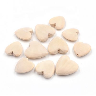 20-40mm ξύλινα μαργαριτάρια φυσικό χρώμα σχήμα καρδιάς ξύλινο για DIY κούκλες βραχιόλι σκουλαρίκι Vitalucks DIY δώρο
