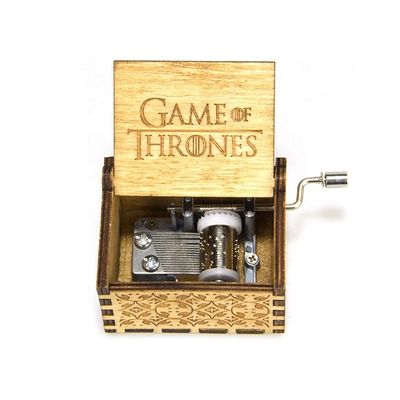 Χειροκίνητο Play Power Custom Μίνι ξύλινο μουσικό κουτί με εκτύπωση με μεταξοειδή οθόνη / καμένο