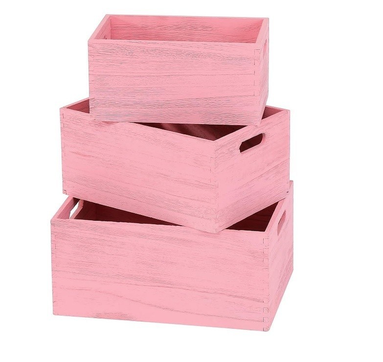 Εγχειριστικό ξύλινο σύνολο αποθήκευσης για λαχανικά και φρούτα ψωμιού 3 τεμάχια κιβώτιο φωλιάς