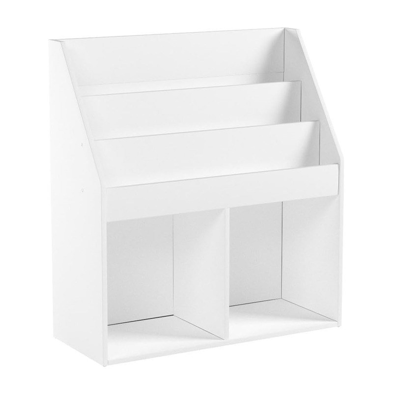 Εκκωφαντισμένη ξύλινη βιβλιοθήκη βιβλιοθήκη αποθήκευση οθόνη ρακέτα οργανωτής για παιδιά παιδιά