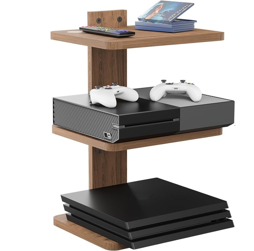 Προσαρμοσμένο σχήμα επιπλέων τηλεοπτικού ράφους για DVD παίχτες καλωδιακά κουτιά δρομολογητές κονσόλες παιχνιδιών