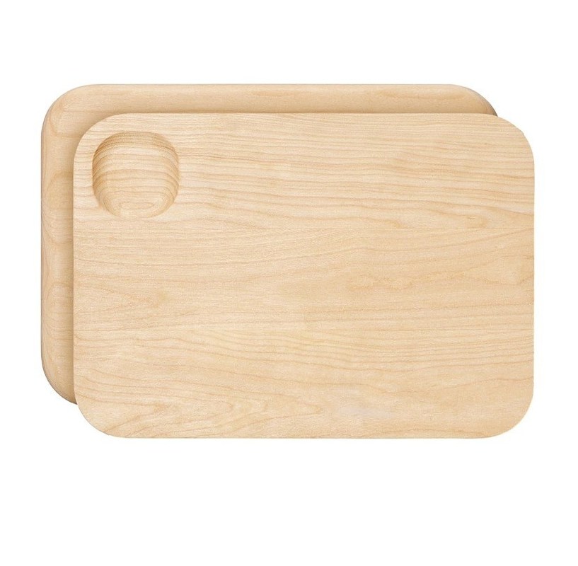 10 X 7 ίντσες ξύλο Birch κοπή σανίδα επικαλυμμένη με ασφαλές για τα τρόφιμα μεταλλικό έλαιο κερί φινίρισμα