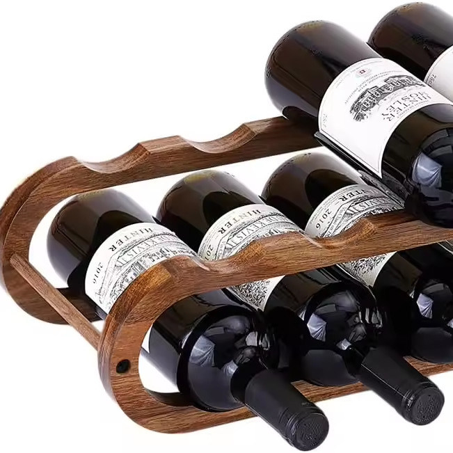 Χειροποίητο Ακασία 2 Tier Wine Rack και οργανωτής μπουκαλιών νερού για το ντουλάπι Custom Order