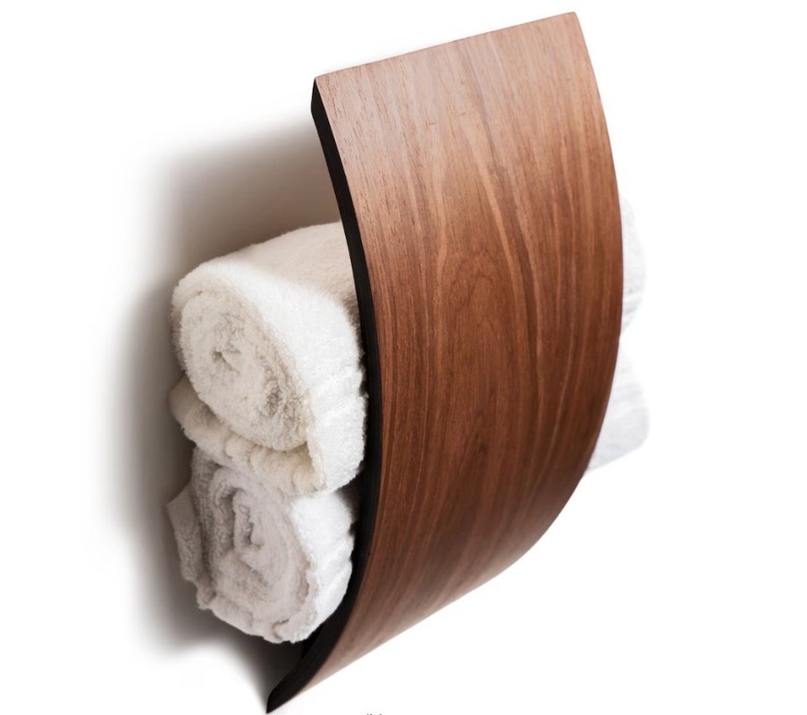 Λειτουργικό σχέδιο ξύλινο ράφι πετσέτας με προσαρμοσμένο λογότυπο και πολυλειτουργικό σχεδιασμό